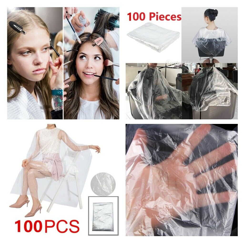 200Pcs Disposable Hair Cutting Cape Salon Gown Barber Home Cloak Capes Gowns
