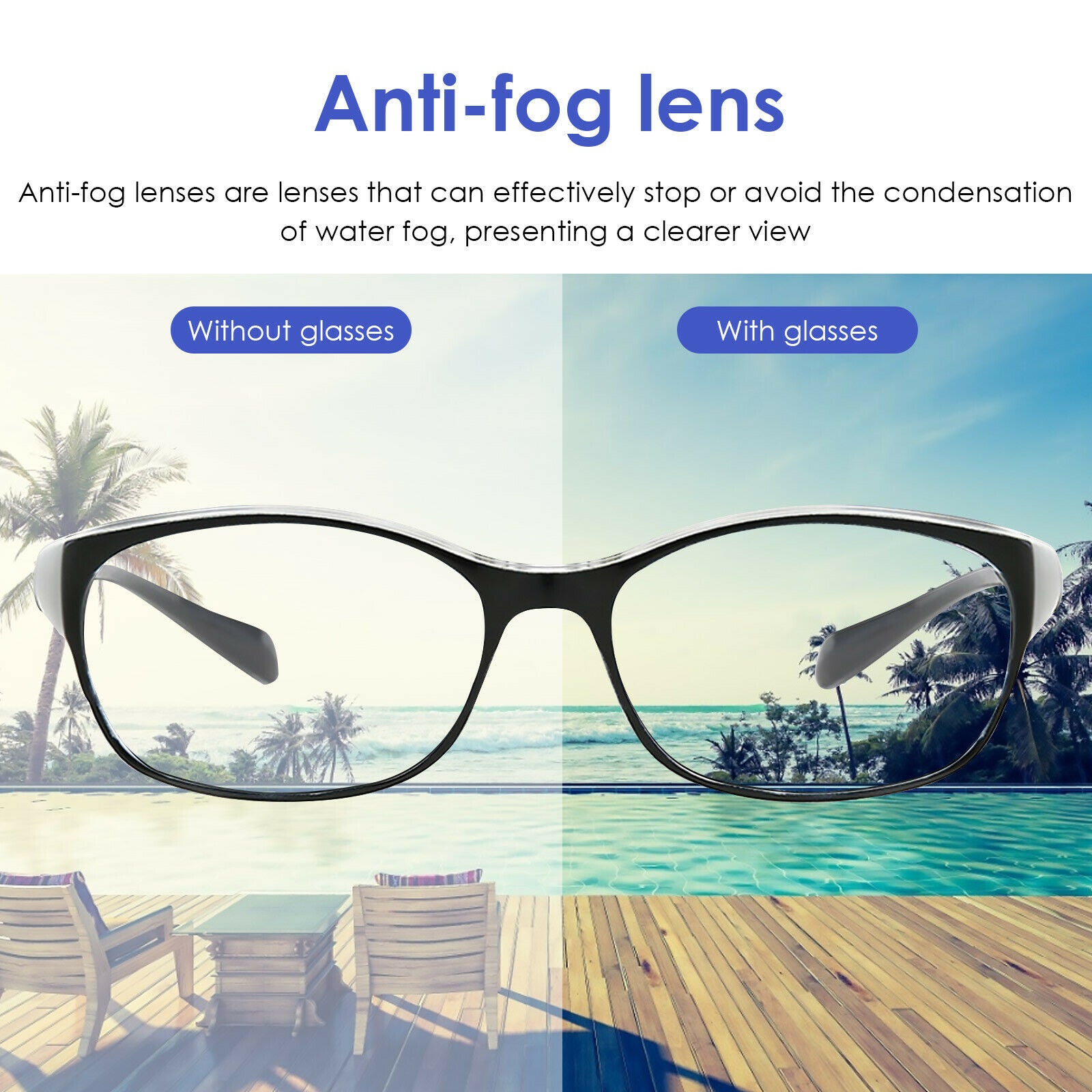 Protective Goggles, Blue Light Blocking Anti Pollen UV Goggles (Black) @