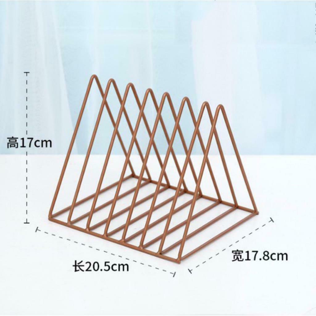 Book Holder Metal Wire Desktop Magazine Rack Bookshelf for Office A Copper