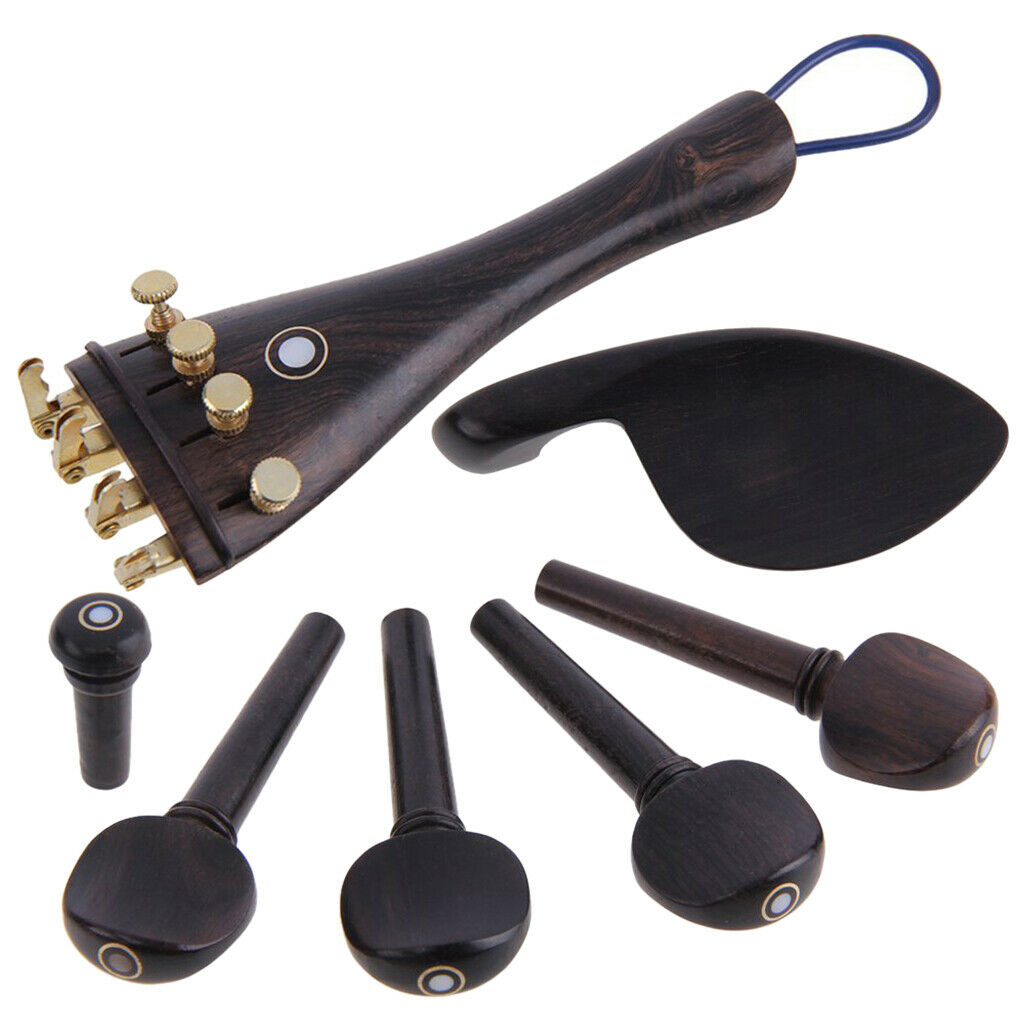 4/4 violin spare part set - tuning pins + fine tuner + tail +