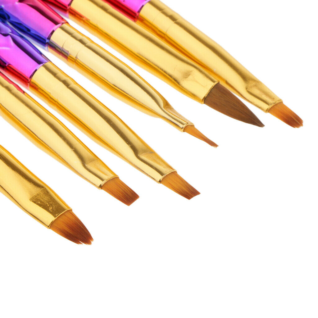 6 Pieces Professional Nail Art UV Gel Design Pen Polish Brush Dotting Drawing