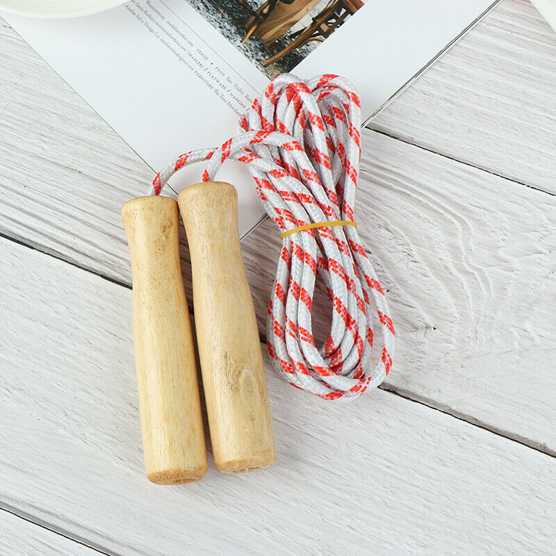 Wooden Handle Jump Ropes  Sports Body Building Fitness Equipment Skipping New.DD