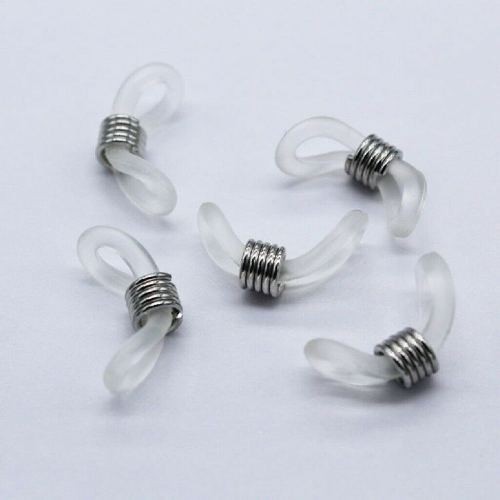 60 Lot Rubber Clasps for Glasses Holder Necklace Chain 22mm Black