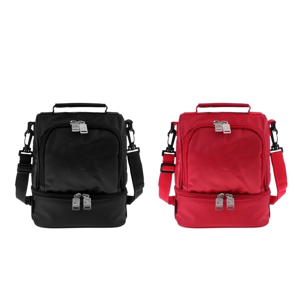 Dual Compartment Insulated Camping Cooler Bag Travel BBQ Picnic Tote Black