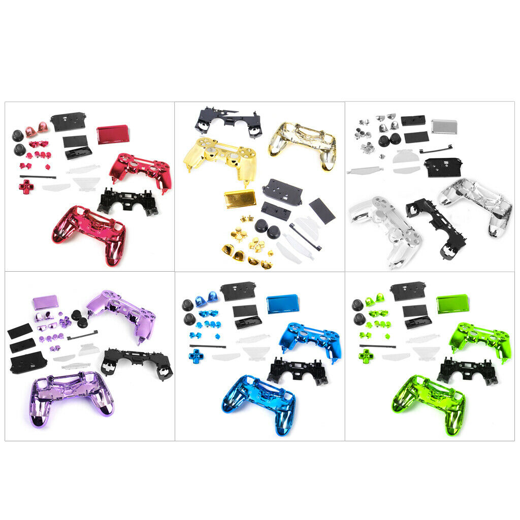 Metal Plated Full Housing Shell Case Button Kit Replacement Parts for Sony