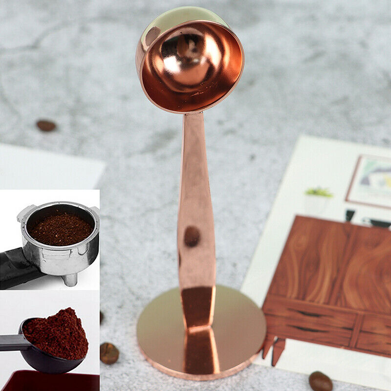 2 in 1 Stainless Steel Espresso Coffee Tamper Measuring Spoon Scoop With St Tt