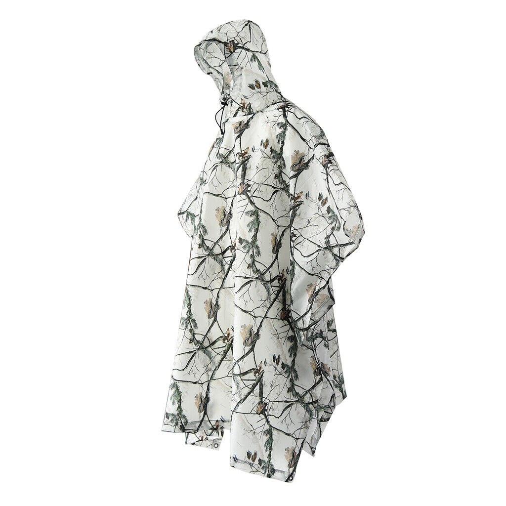 Camouflage Waterproof Rain Poncho Raincoat Camping Tent Tarp Multifunctional