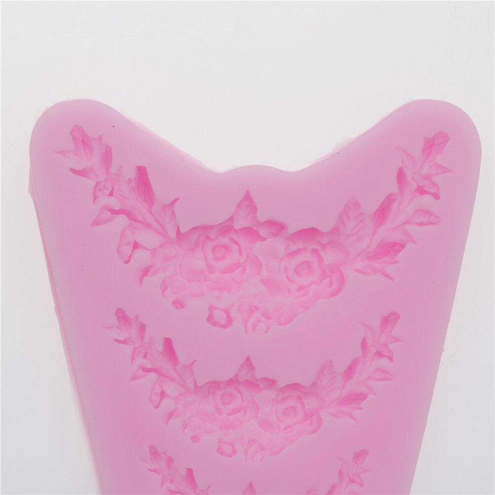 1x Flower&Leaf Lace Silicone Mold Cake Fondant Decoration Baking Tool .l8
