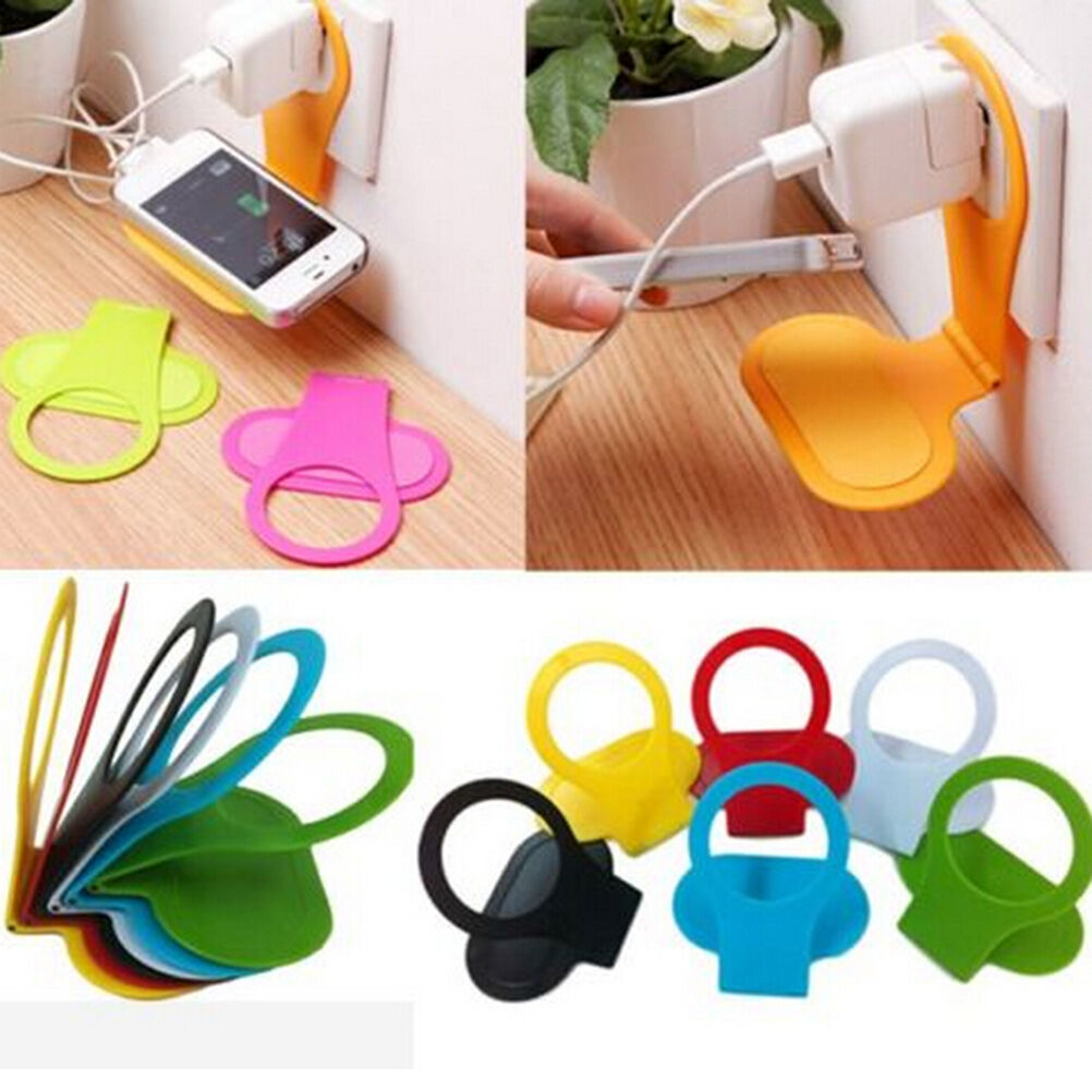 Foldable Cell Phone Charging Rack Holder Wall Charger Adapter Hanger Shelf.l8