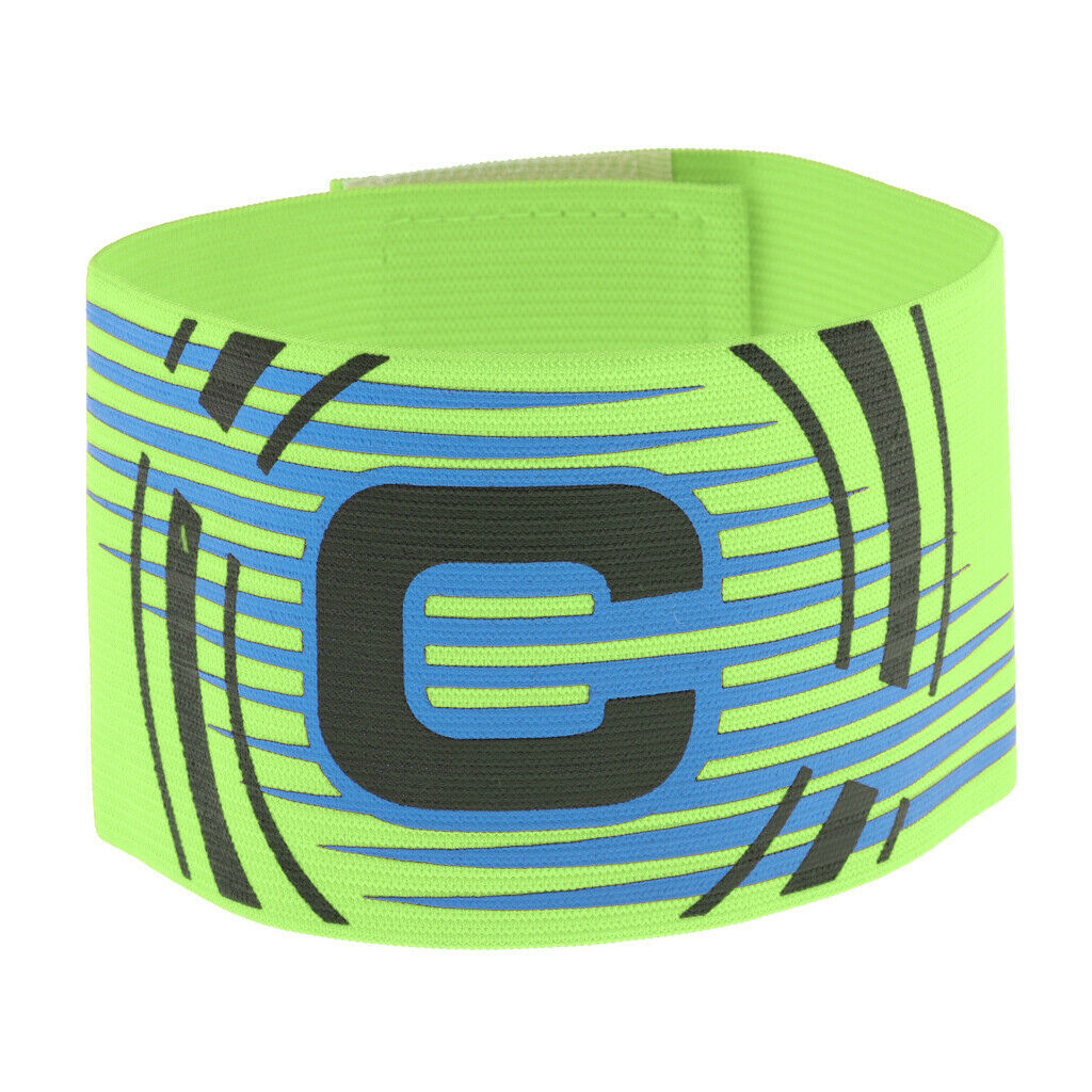 2X Captain Armband Football Soccer Sports Adjustable Arm Bands Shiny Green