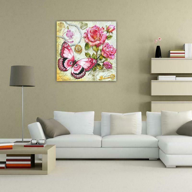 Flowers Butterfly 5D Full Drill Diamond Painting Embroidery Cross Stitch Kit DIY