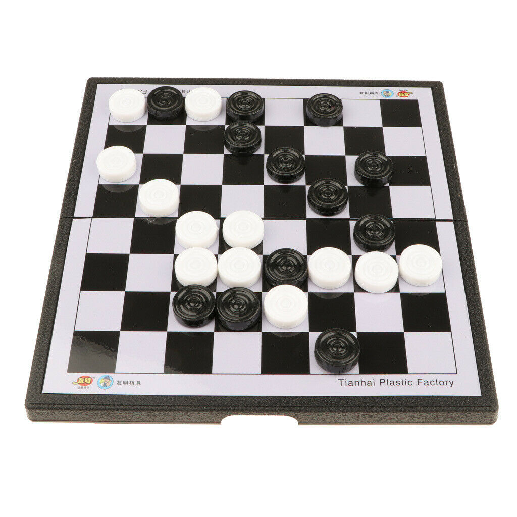 Chess Game Set, Checkers Game Board Foldable International Draught Chess Game