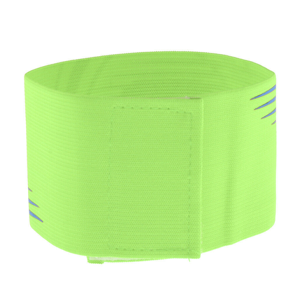 2X Captain Armband Football Soccer Sports Adjustable Arm Bands Shiny Green
