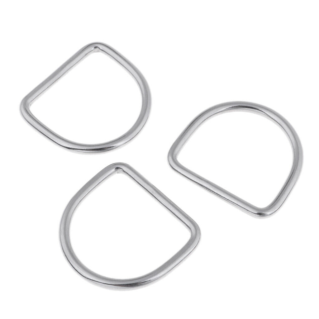 3Pc/Lot Stainless Steel Bented D-Ring Attachment for Scuba Diving Snorkeling