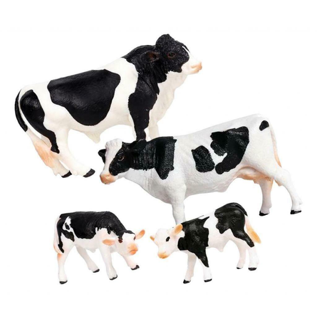 Set of 4 Realistic Cow Sculpture Farm Garden Decoration
