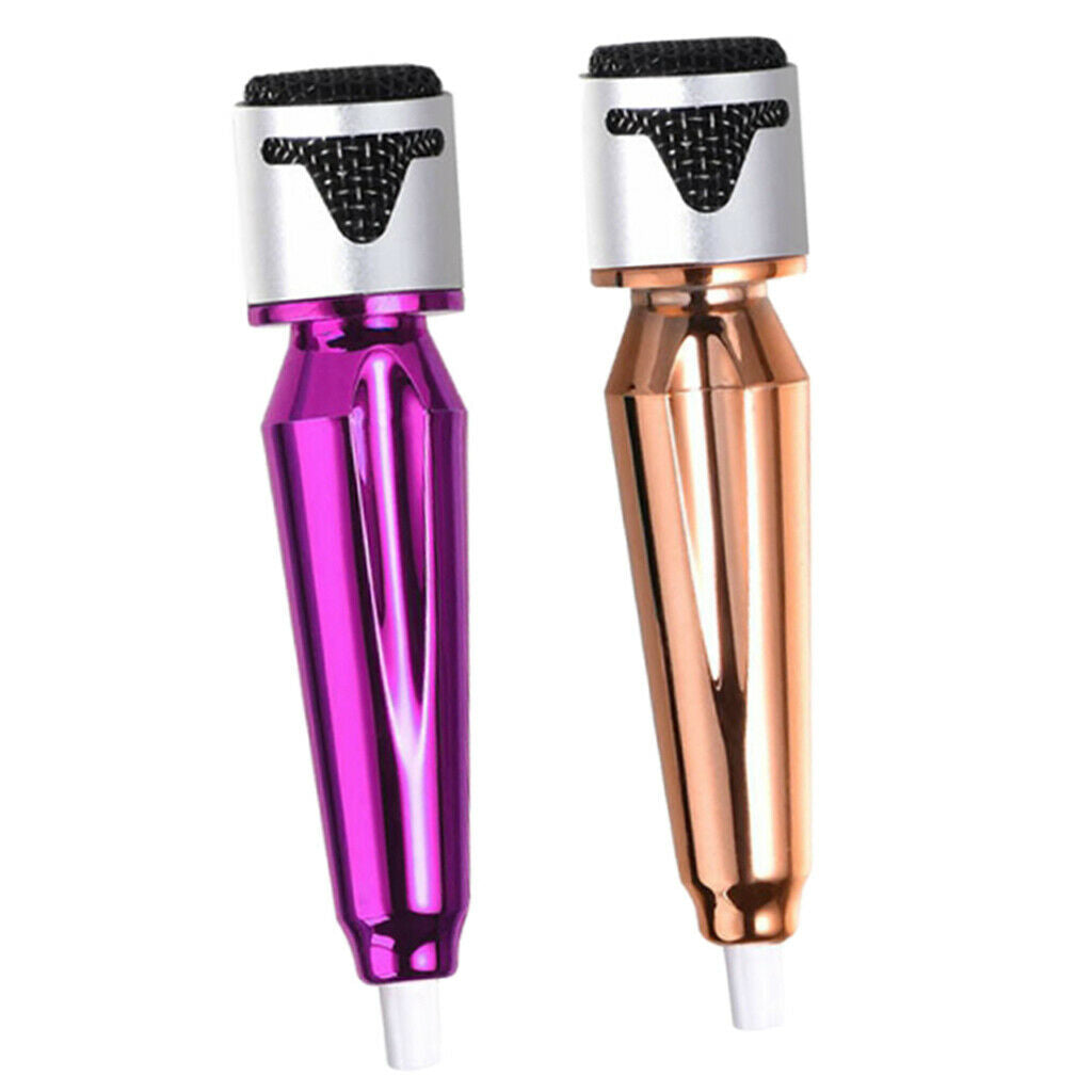 2Pcs Handheld Microphone 3.5mm Portable Laptop Vocal Mobile Mic for Sing