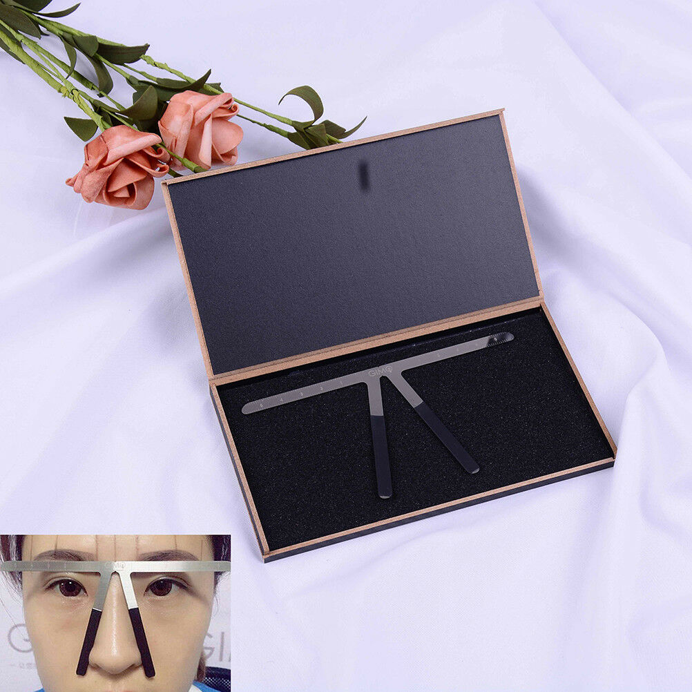 Microblading Eyebrow Stencil Makeup Reusable Measuring Shaper Tattoo Rule Tt