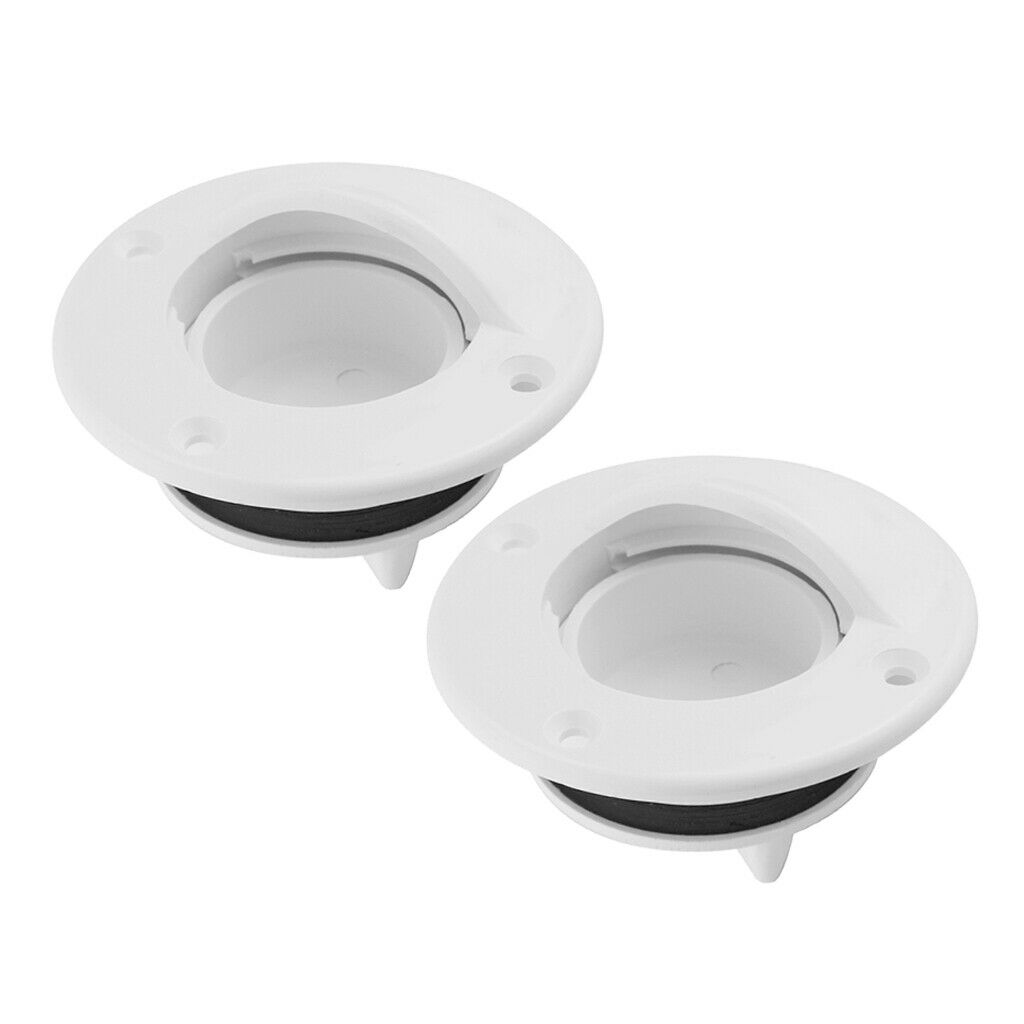 Pair Nylon Cockpit Deck Drain Scupper Valve with Gasket Seal for Boat Dia.50mm