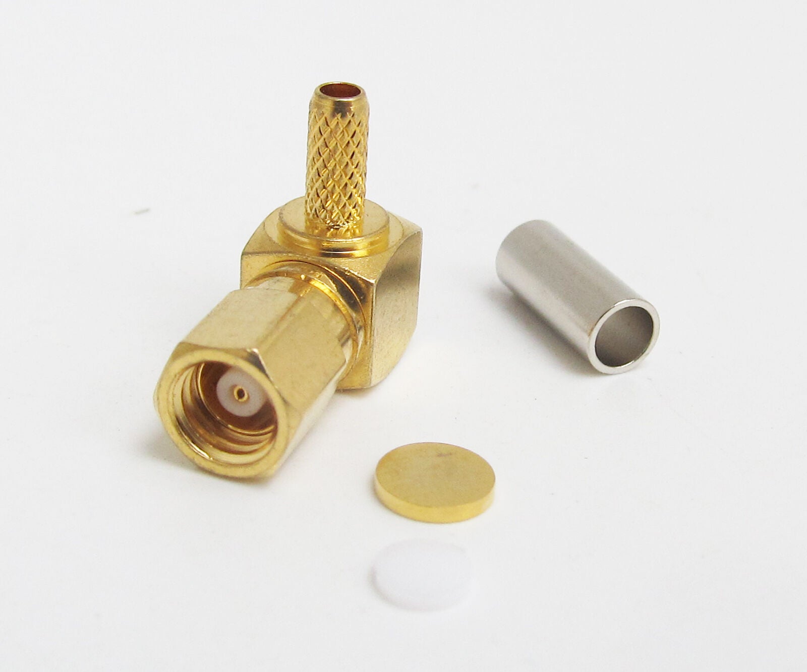 1pc Right Angle SMC Female Crimp RF Connector for RG174 RG179 RG316 Cable
