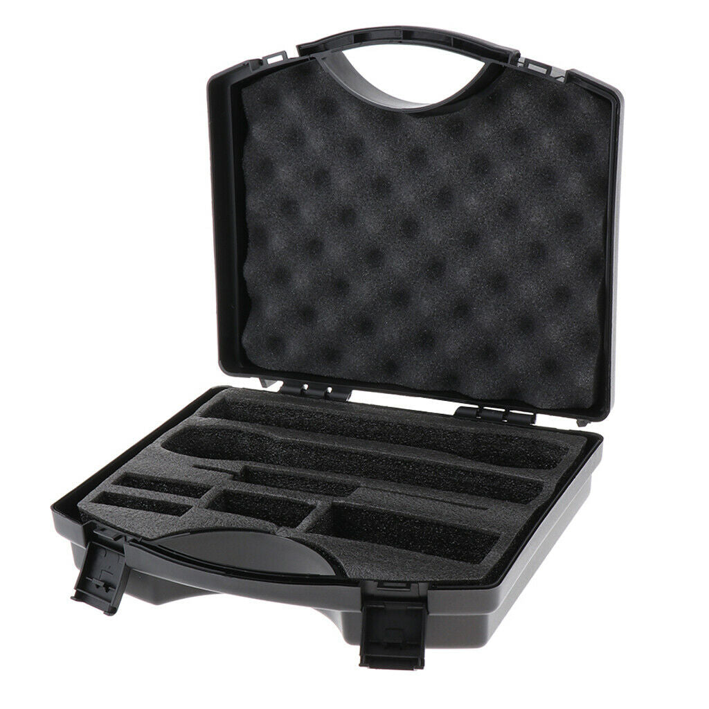 Plastic Wireless Microphone Case Box Holds 2 Microphone Black for MIC Accs
