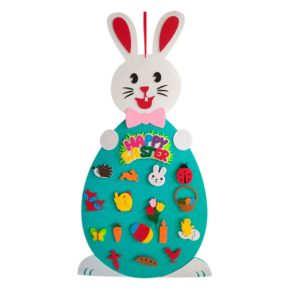 Felt Rabbit Decoration Easter Bunny Ornaments DIY Felt Rabbit Set with Lanyard