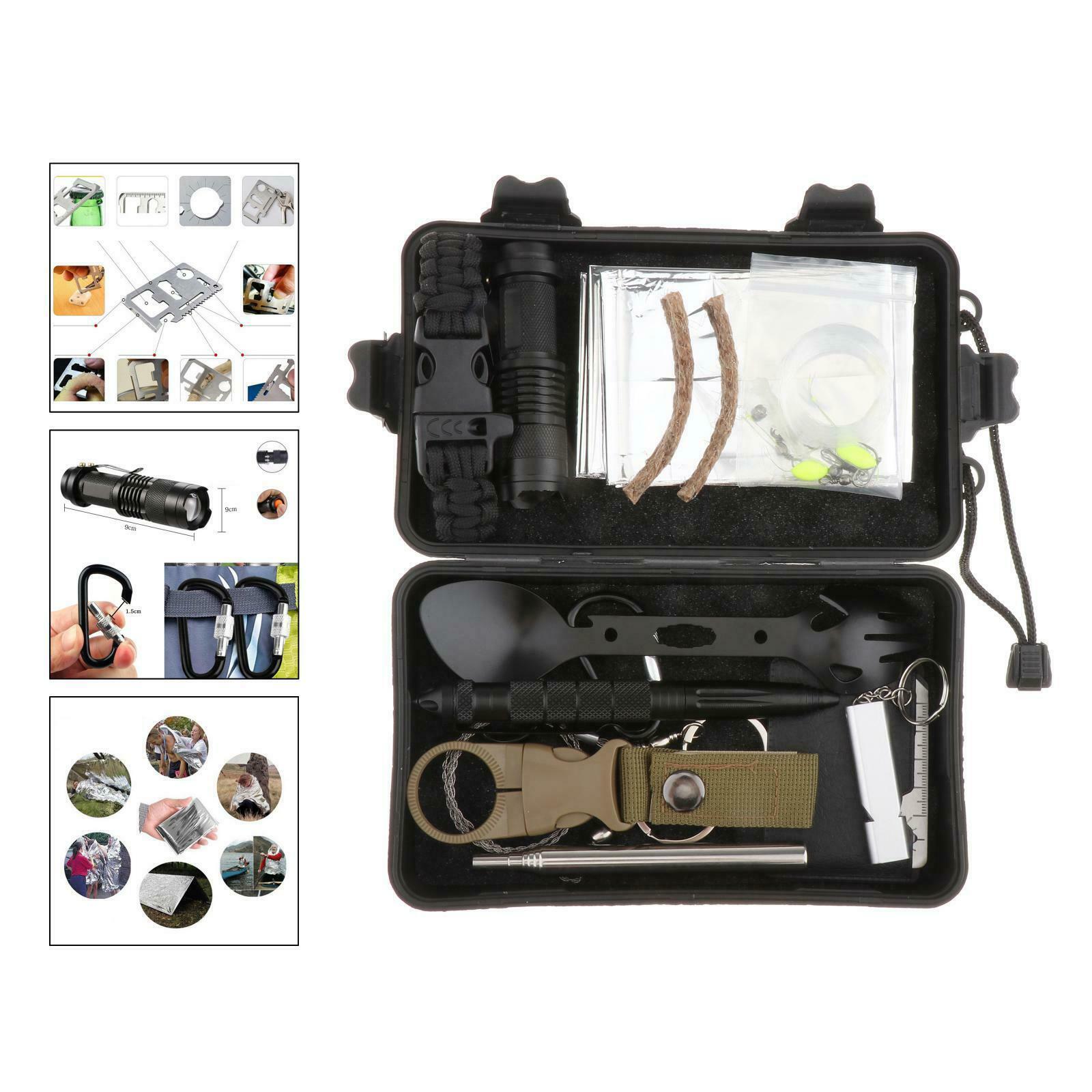 Outdoor Survival Kits Camping Emergency Tools Wire Saw Clips Equipment