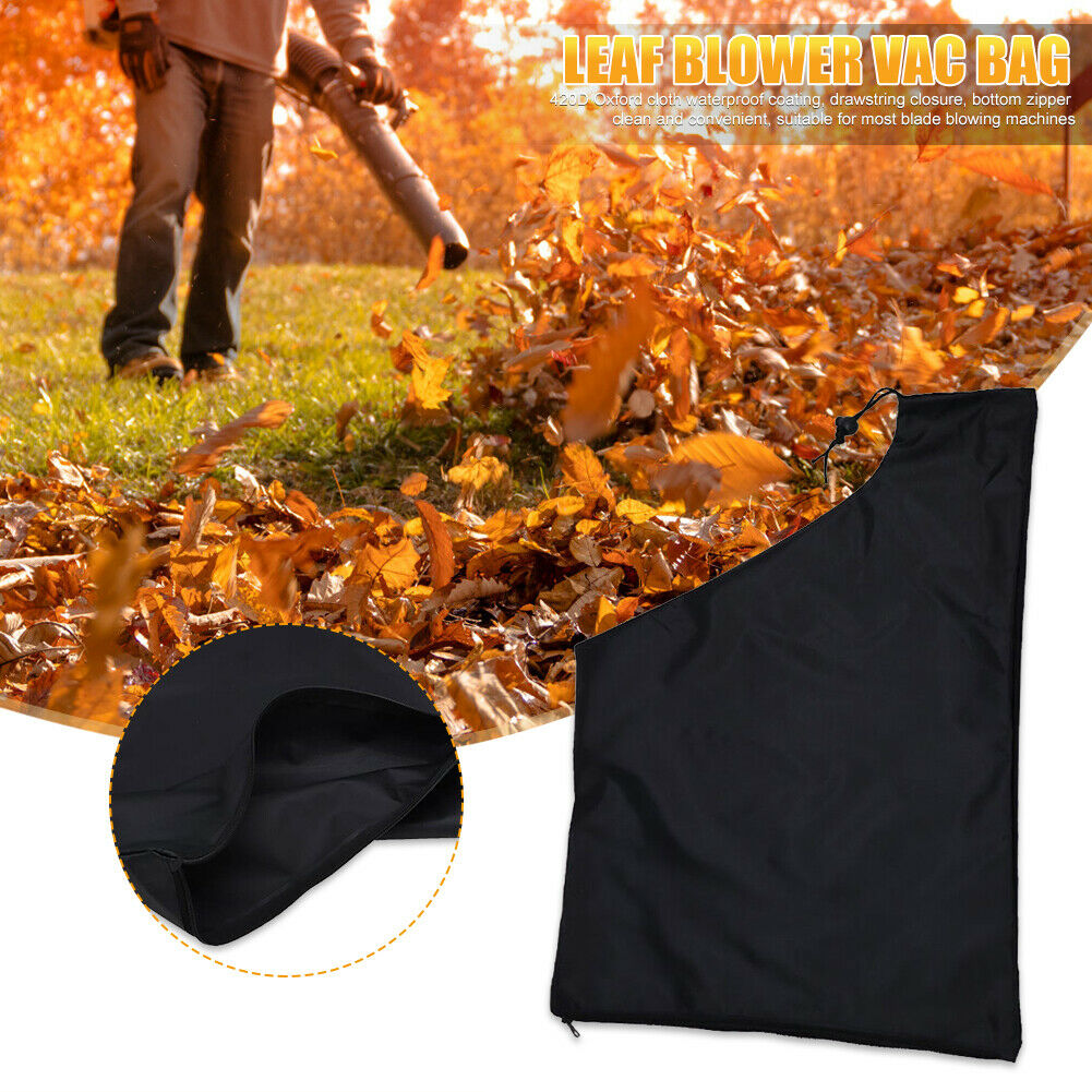 420D Oxford Garden Leaf Blower Zipper Vacuum Bag Lawn Yard Shredder Dust Pouch