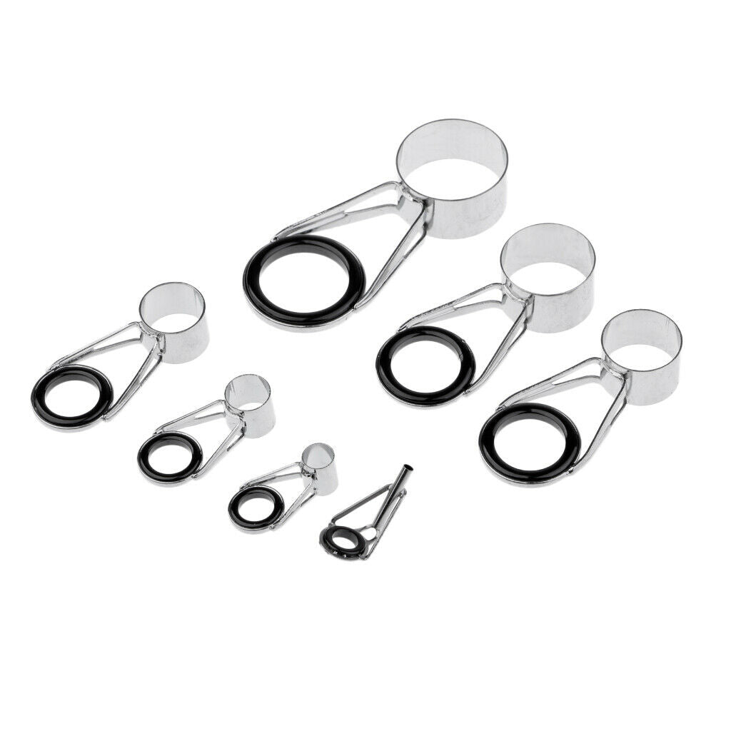 14Pcs Ceramic Fishing Rod Guide Tip Top   Pole Rod Repair Kit Eye Rings