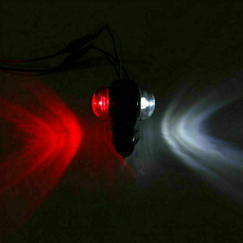2x 2LED Red White Side Marker Lights Outline Lamp Car Truck Trailer Van 12V/24V