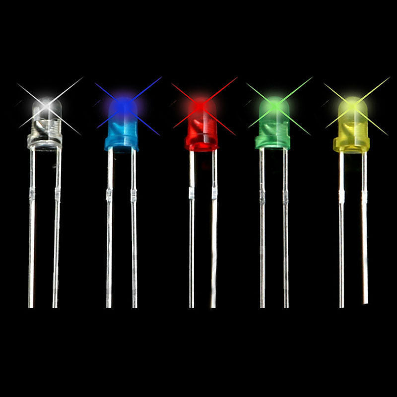 500Pcs 3mm Bright LED Lights Assortment Emitting Diodes Component Kit