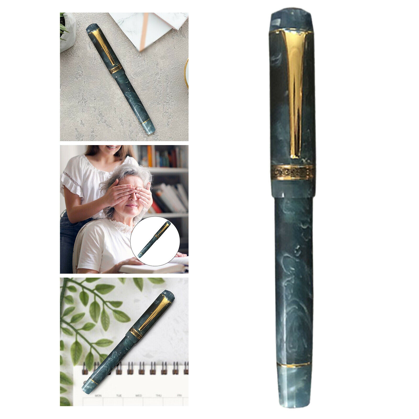 Fountain Pen Golden Clip Writing for Signature Colleague Supplies Blue