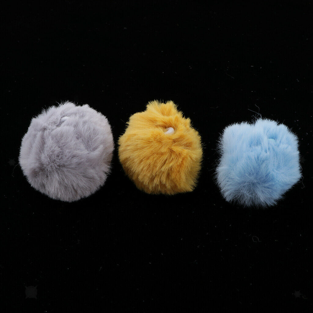 20pcs  Faux Fur Pom Pom Ball Keychain For Hat Bag Accessories Mixed