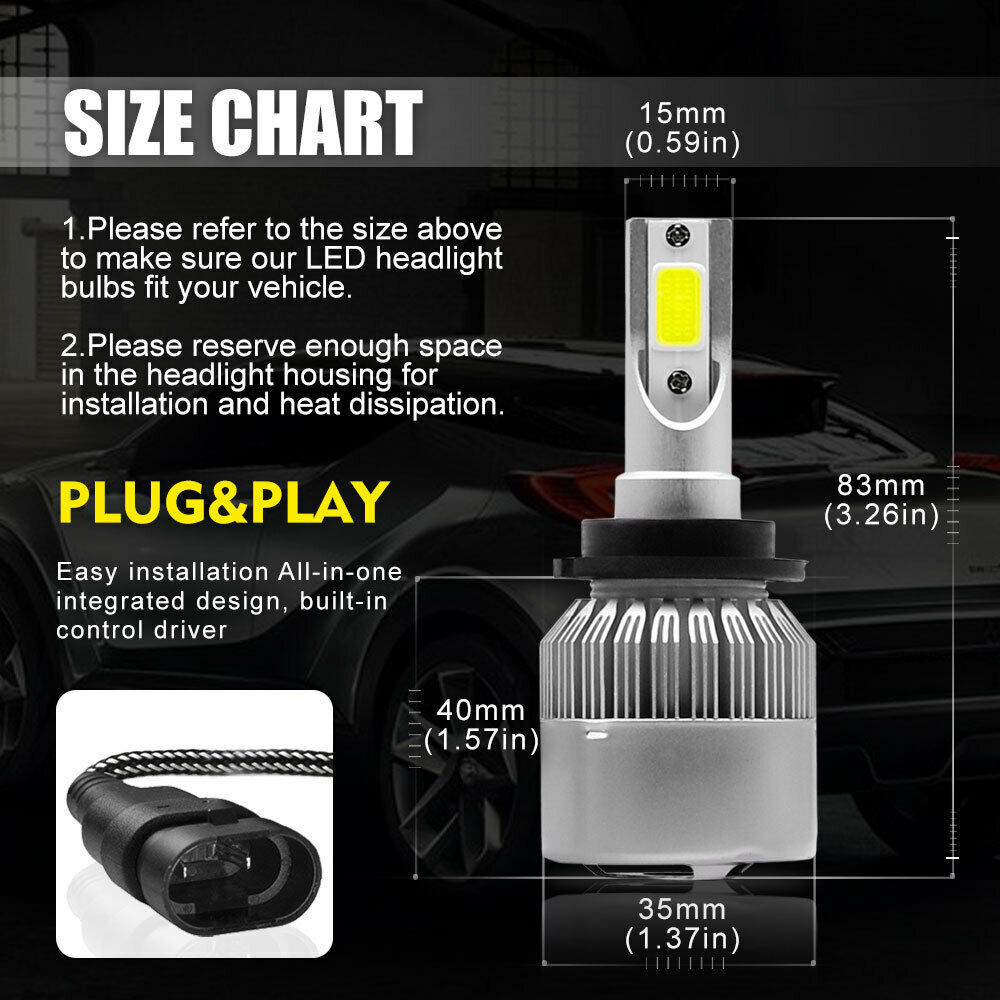 Aviation Aluminum D2S/D4S 6000K 55W 5500LM Car LED Bulbs Headlights Set Kit