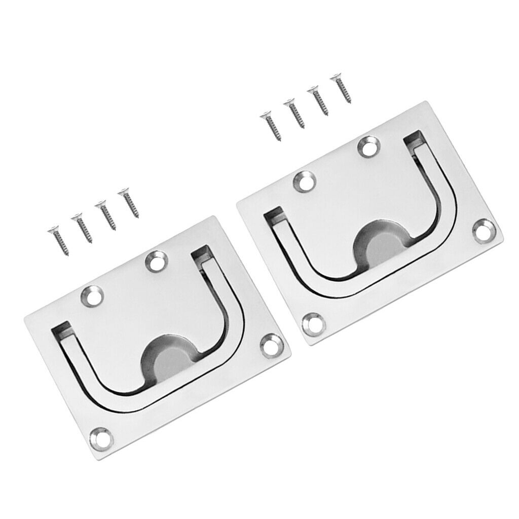 2 Pieces Recessed Boat Hatch Handle Marine Cabinet Flush Lifting  316 Stainless