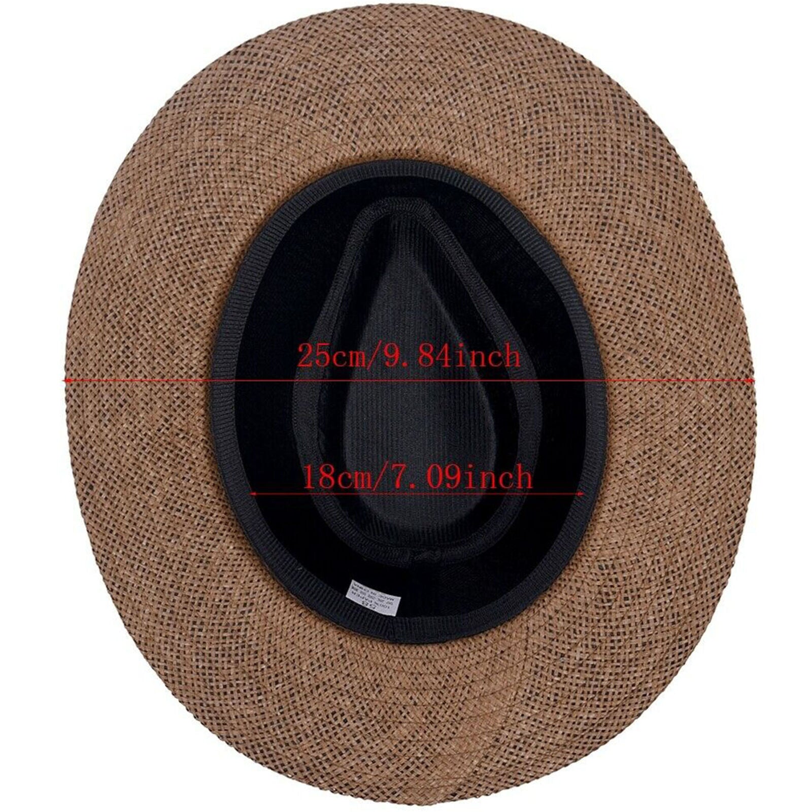 Unisex Man Summer Trilby Gangster Cap Beach Sun Straw Hat Band Sunhat Panama Hat