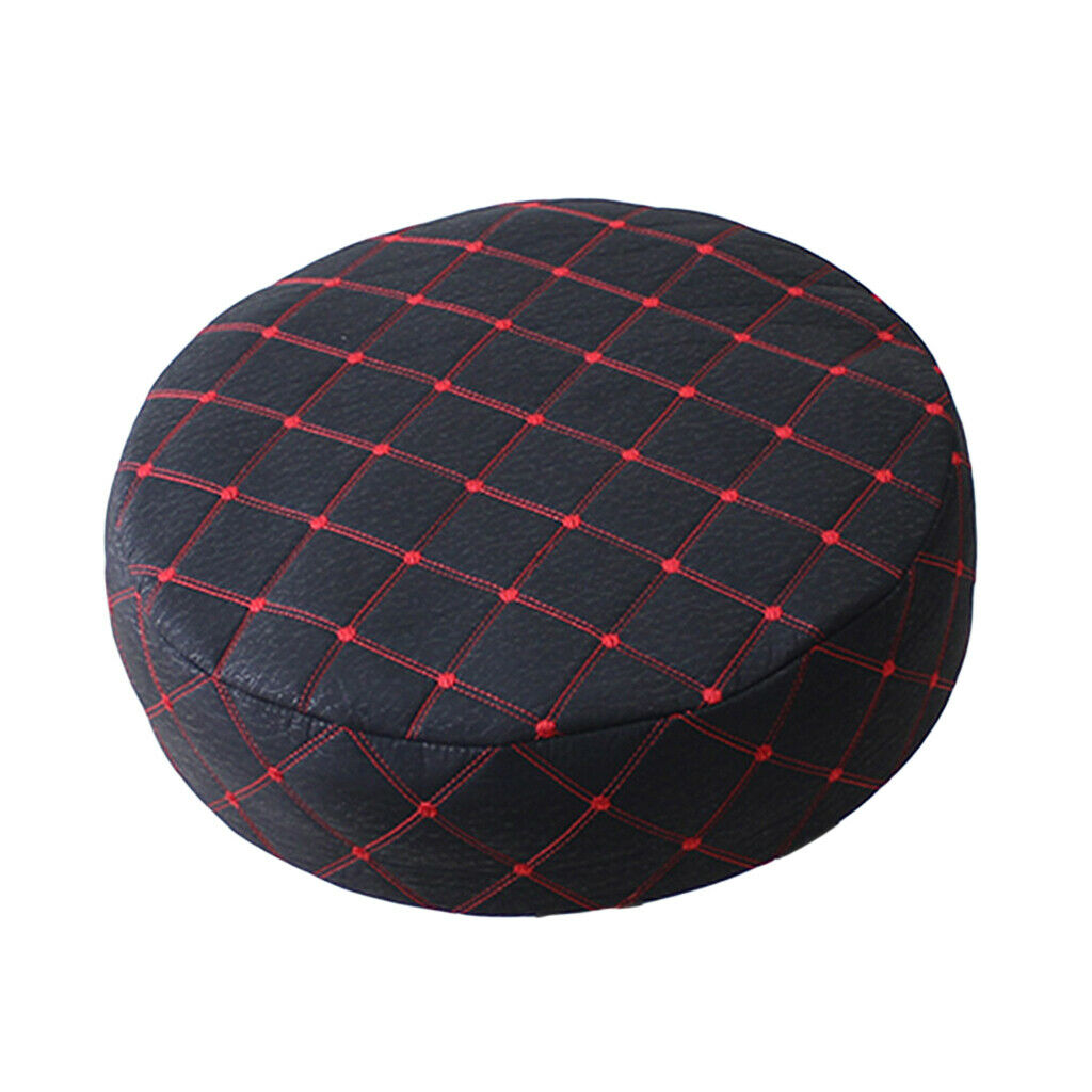 15-16'' PU Round Bar Stool Cover Chair Cushion Seat Pad Sleeve Cover Black