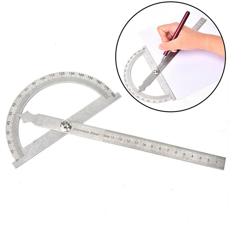 180 Degree protractor finder stainless steel rotary angle ruler measuring too SJ