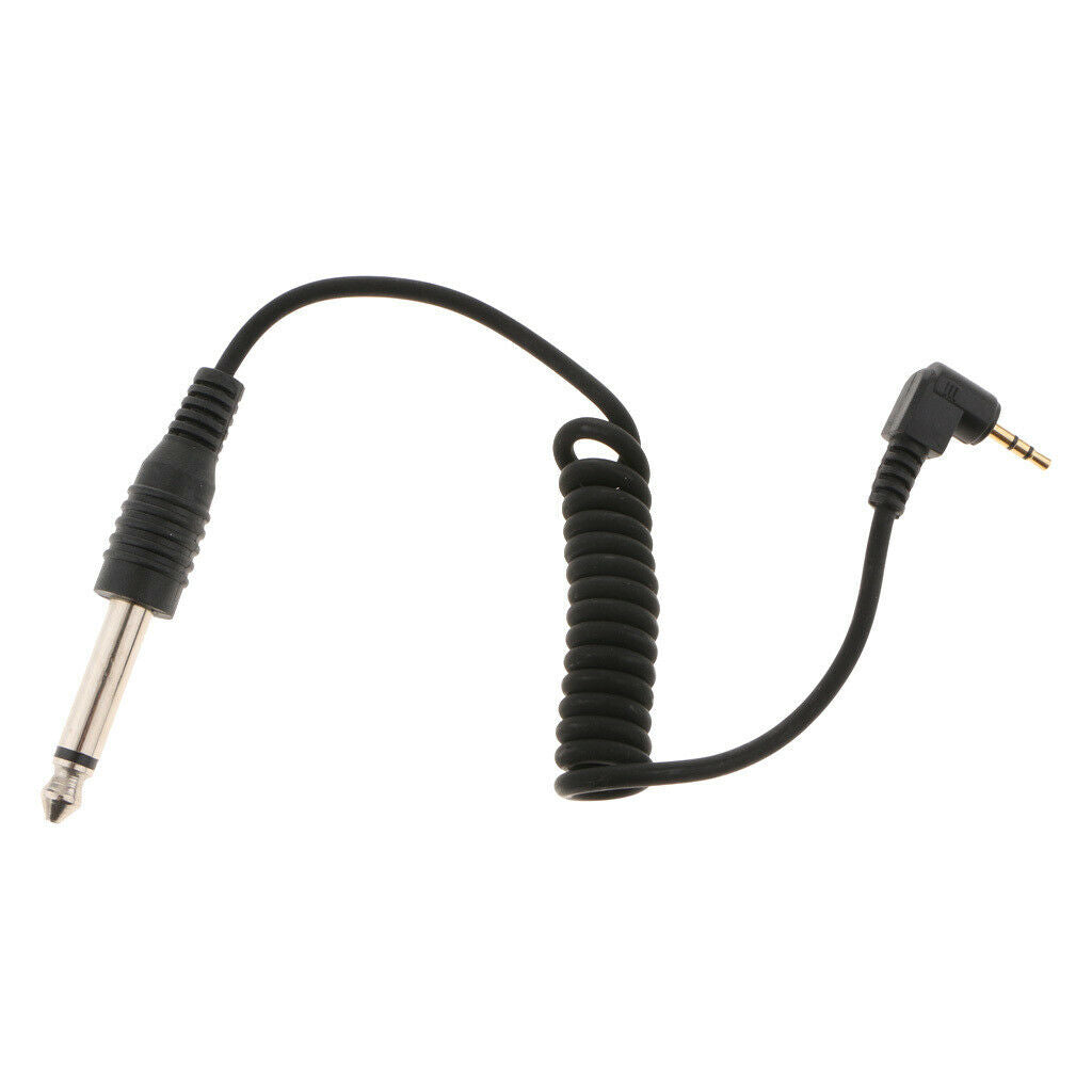 2.5mm to 6.35mm Male FLASH PC Sync Cable Spring Coiled Cable for FS350 FS520