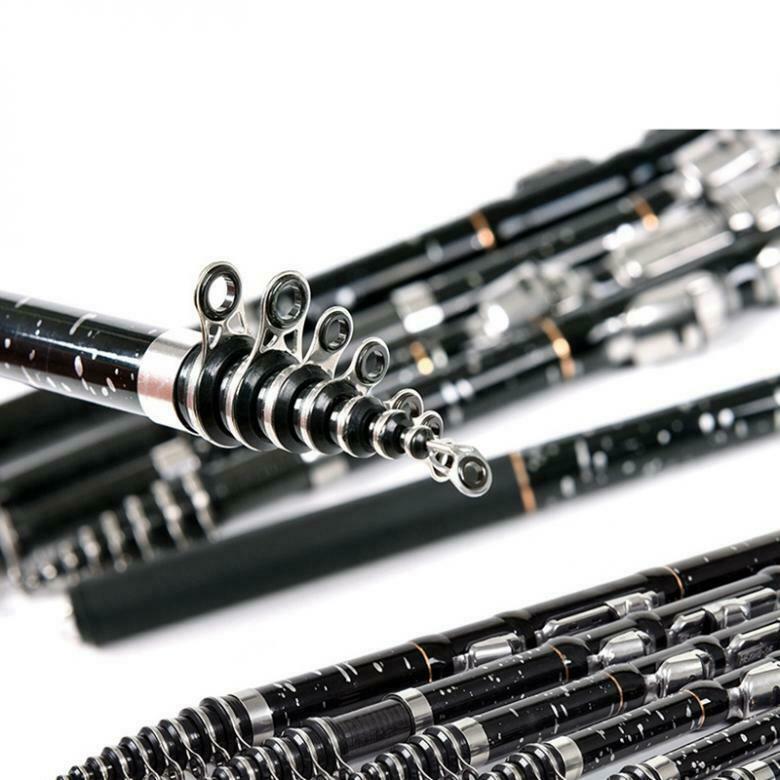 3.6m Black Telescopic Rock Carp Fishing Rod Carbon Fiber Surf Spinning Pole