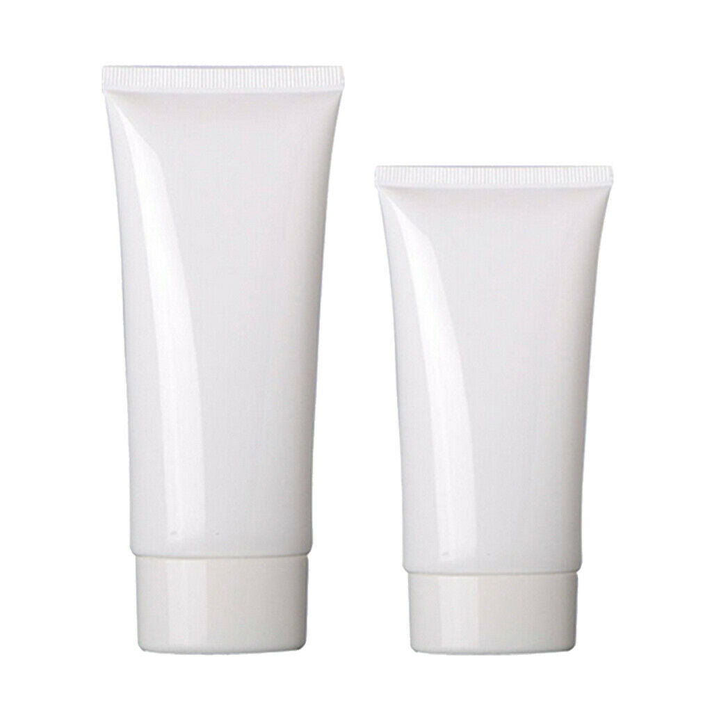 2x Empty Soft Tubes Travel Lotion Emulsion Hair Gel Moisturizer Bottles