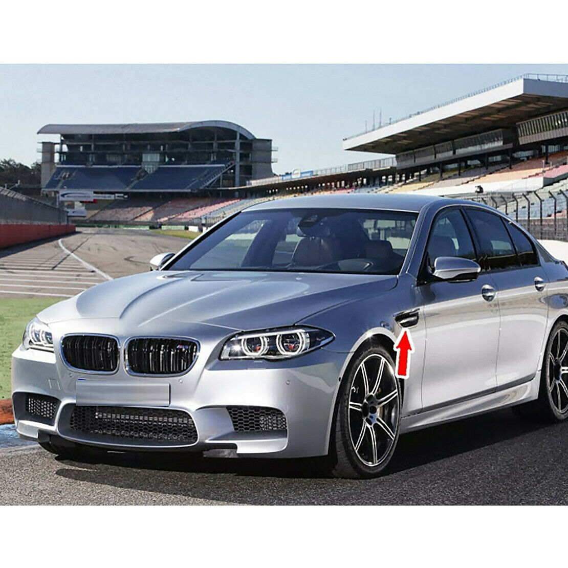 2x Gloss Black Side Fender Grille Air Vent Trim Cover Fit For BMW F10 M5 Sedan