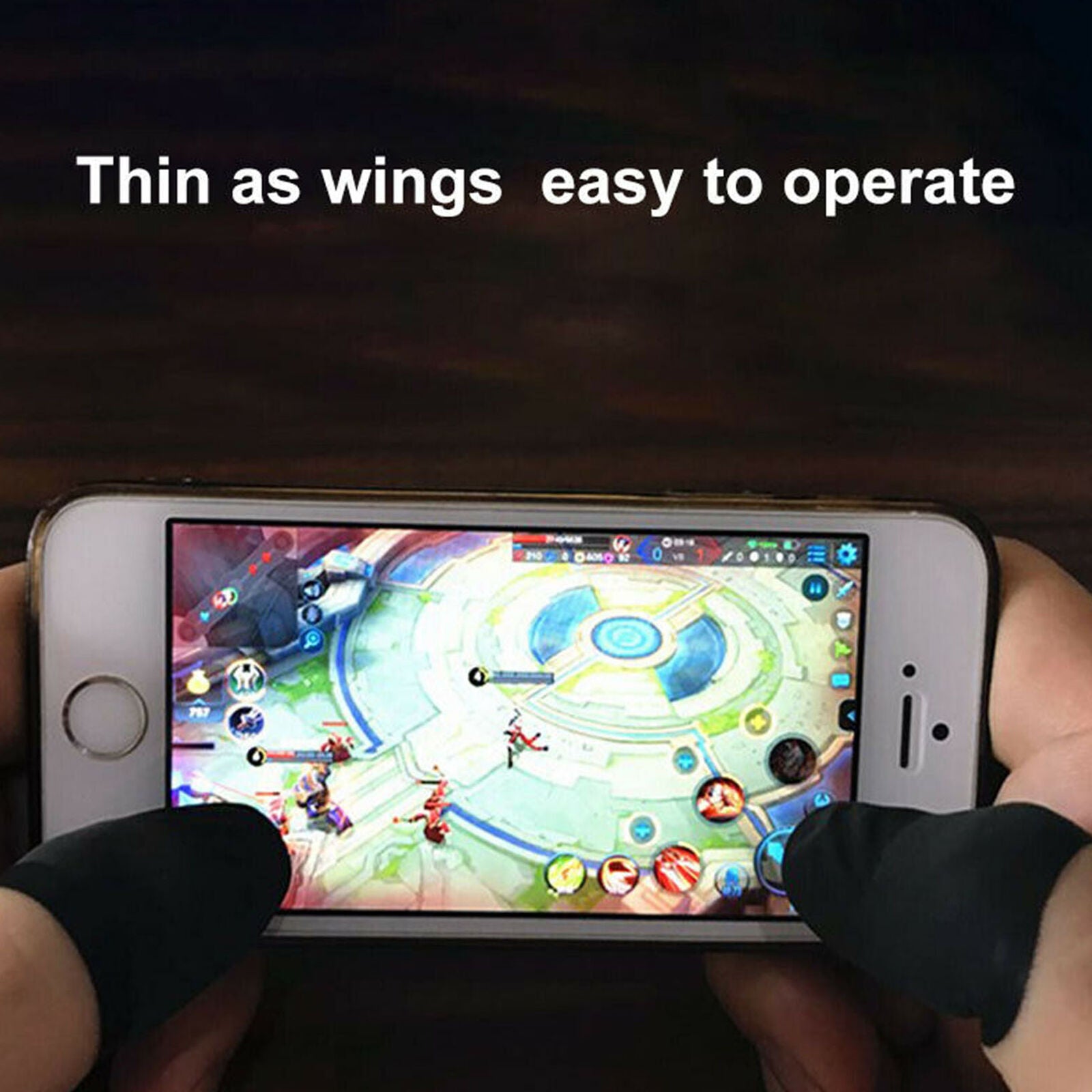 10Pcs Mobile Finger Sleeve Touch Screen Game Controller Sweatproof Gloves Black