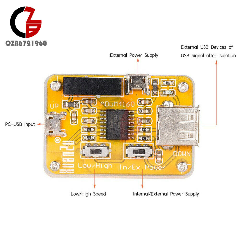 USB Isolator Signal Digital Safety Isolation Line Protector Adum4160 Module+Case