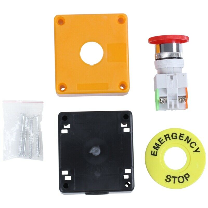 Push button AC 660V 10A Emergency stop plastic case Hard red switch J5N1N1