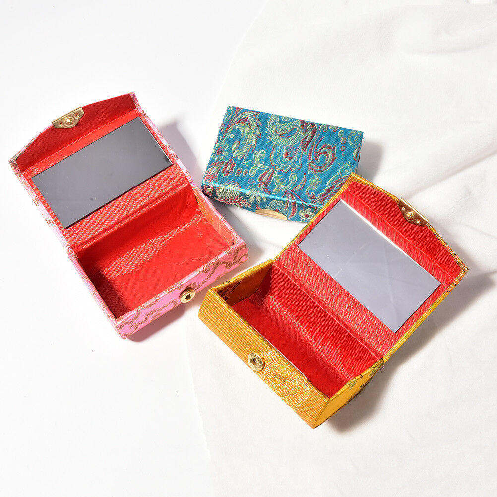 Double Support Lipstick Case Holder With Mirror Inside & Snap-On Closur.l8