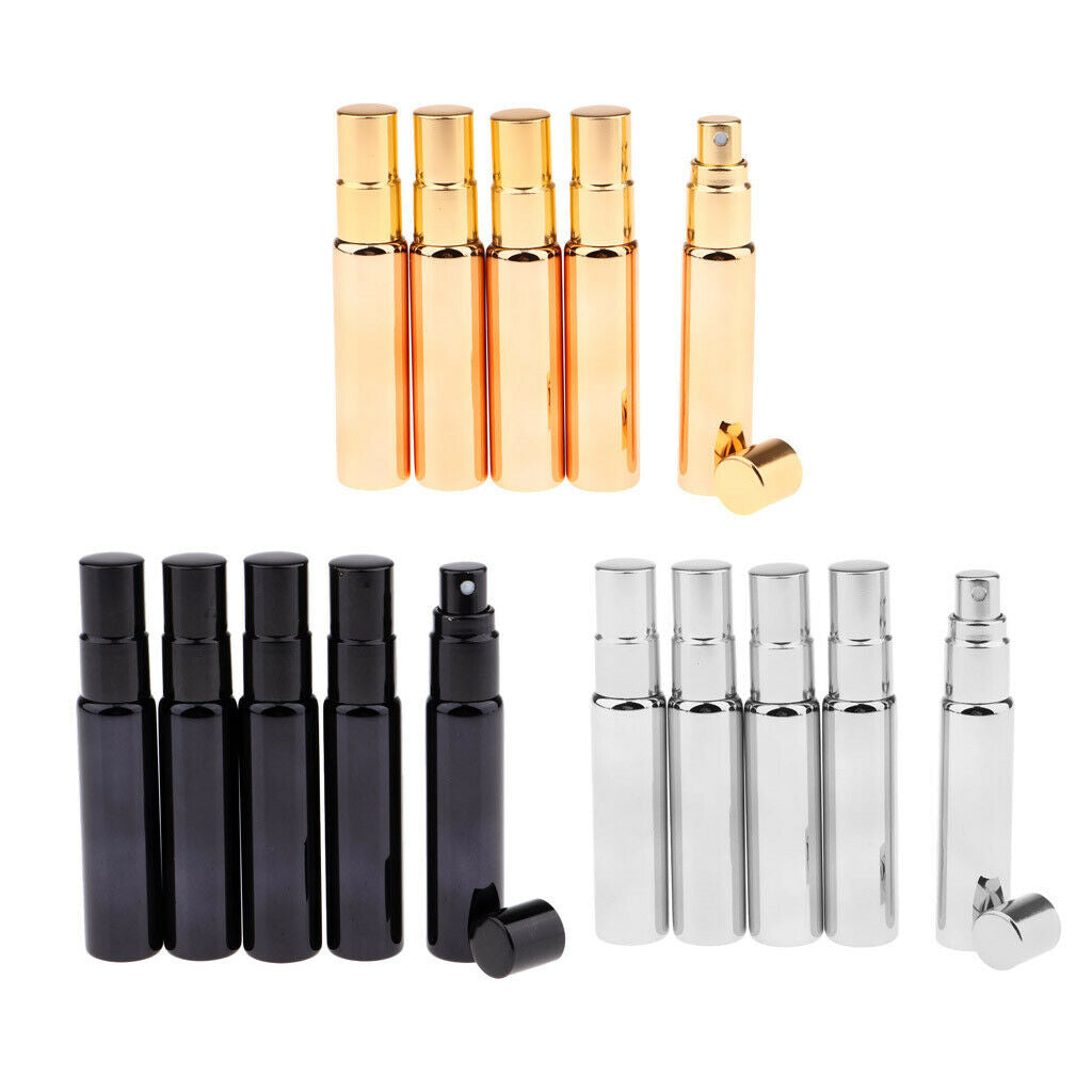 10Set Glass Empty Bottles Refillable Spray Atomizer Liquid Fine Mist Pump