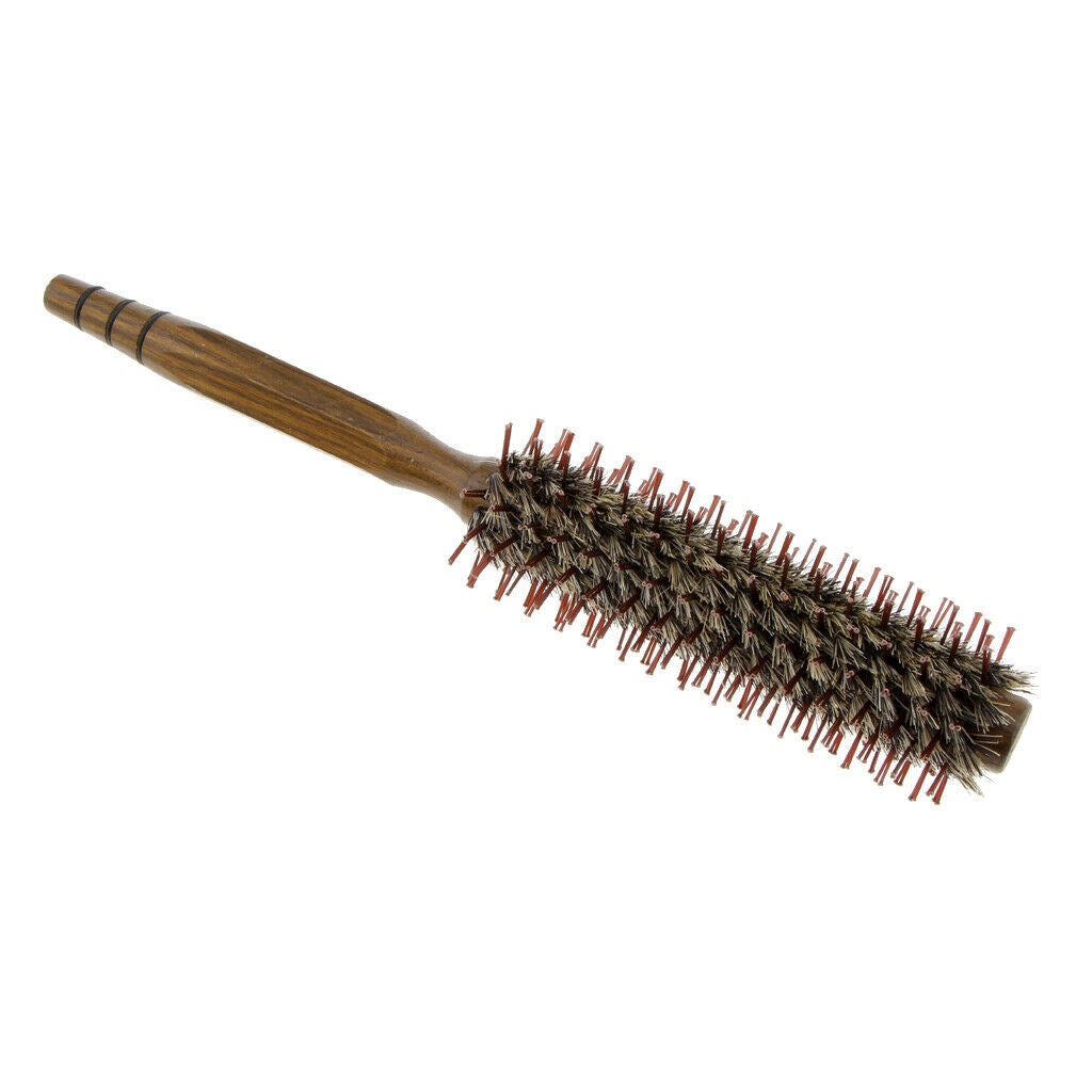 Natural Wooden Round Hair Brush Curling Styling Detangling Roll Hairbrush S