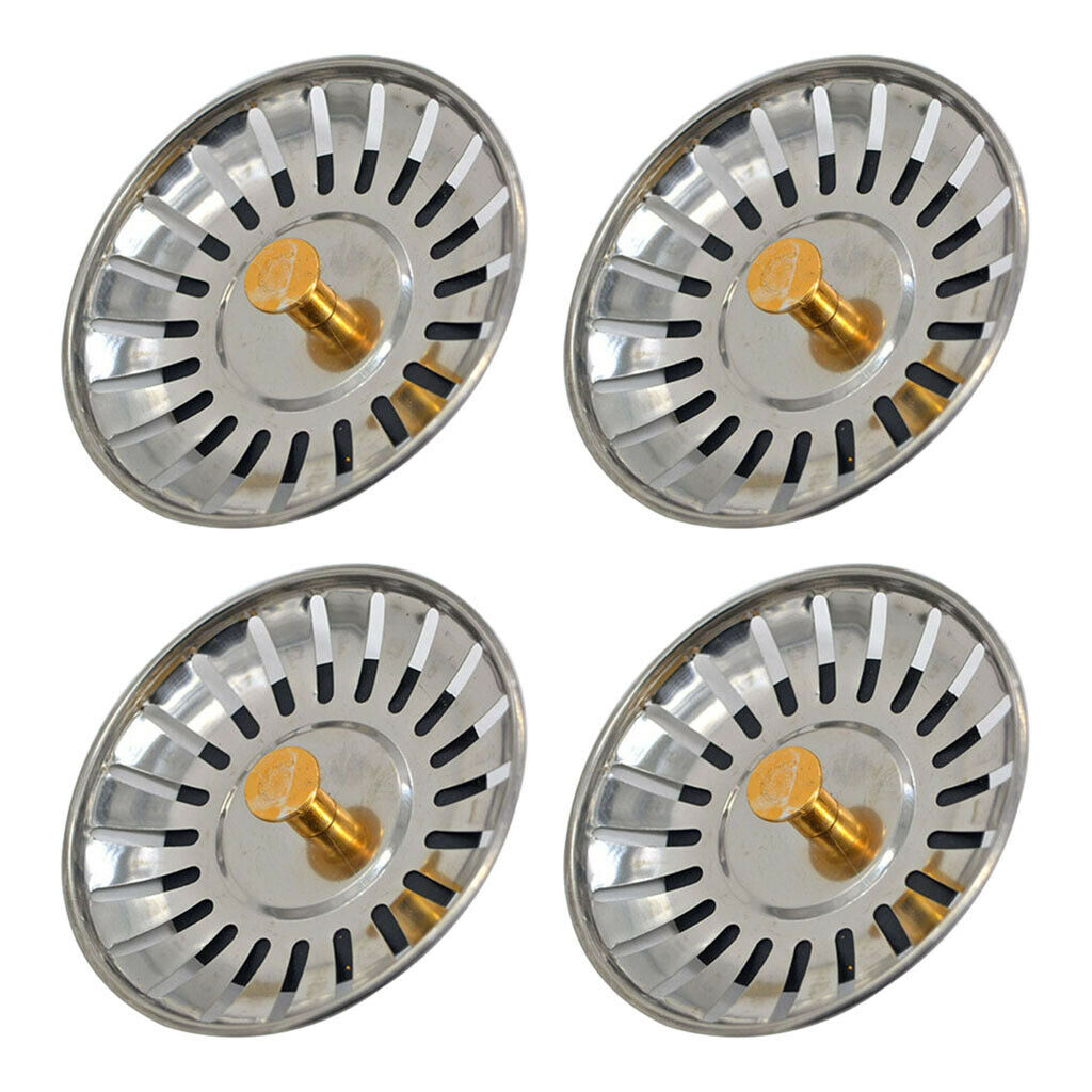 4Pack Stainless Steel Anti-Clogging Sink Disposal Stopper Perforated Basket