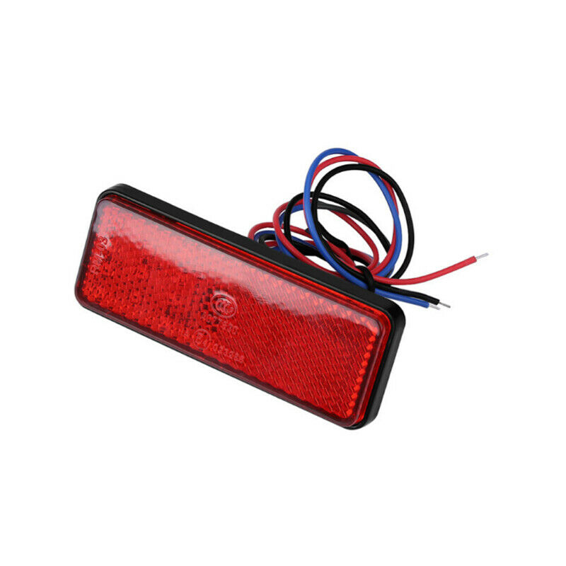 1PCS Car Trucks Motorcycle Red Rectangle LED Reflector Tail Brake Stop Light Kit
