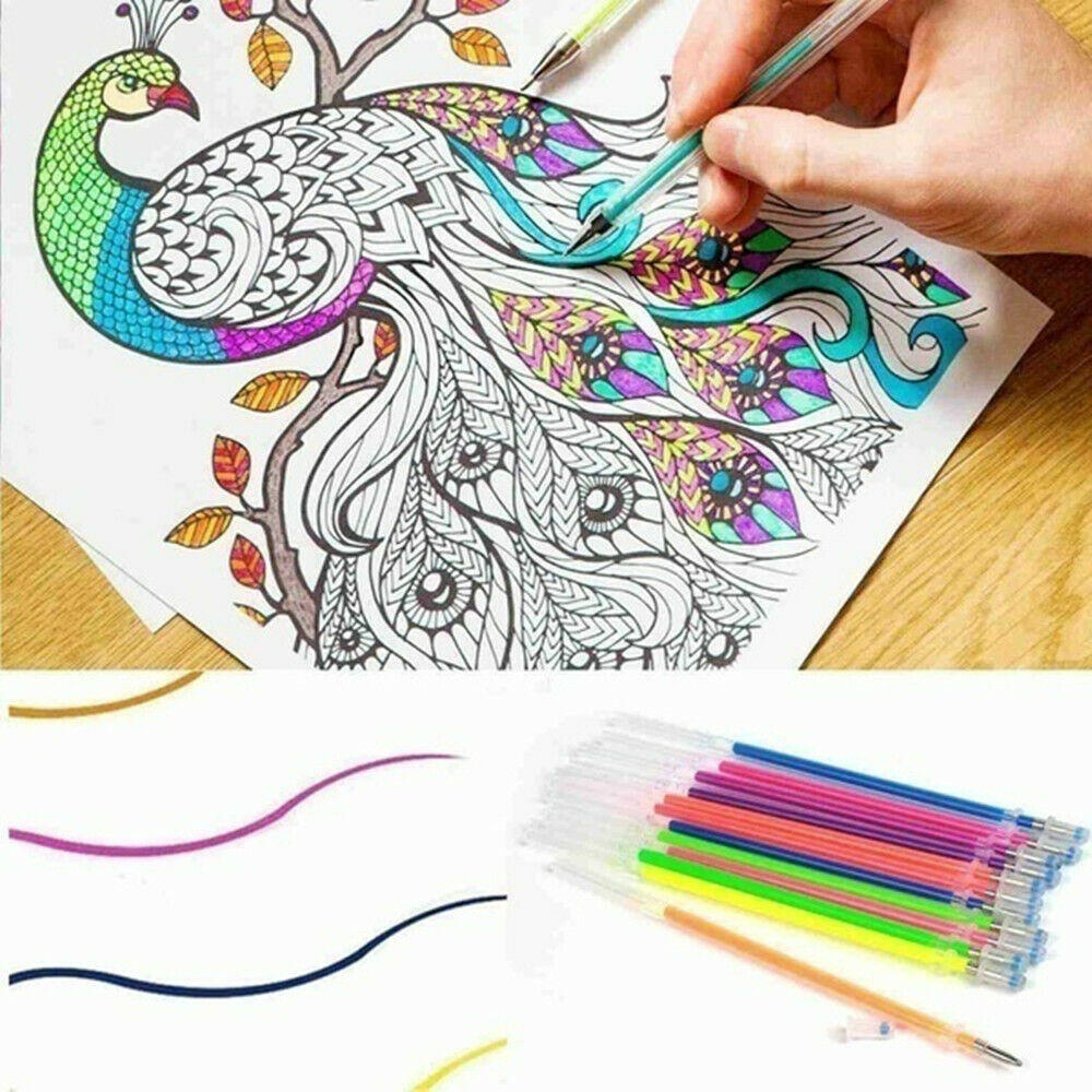 96pcs Lots Gel Pen Refills 0.8mm Painting Gel Pens Markers Highlighter Pens